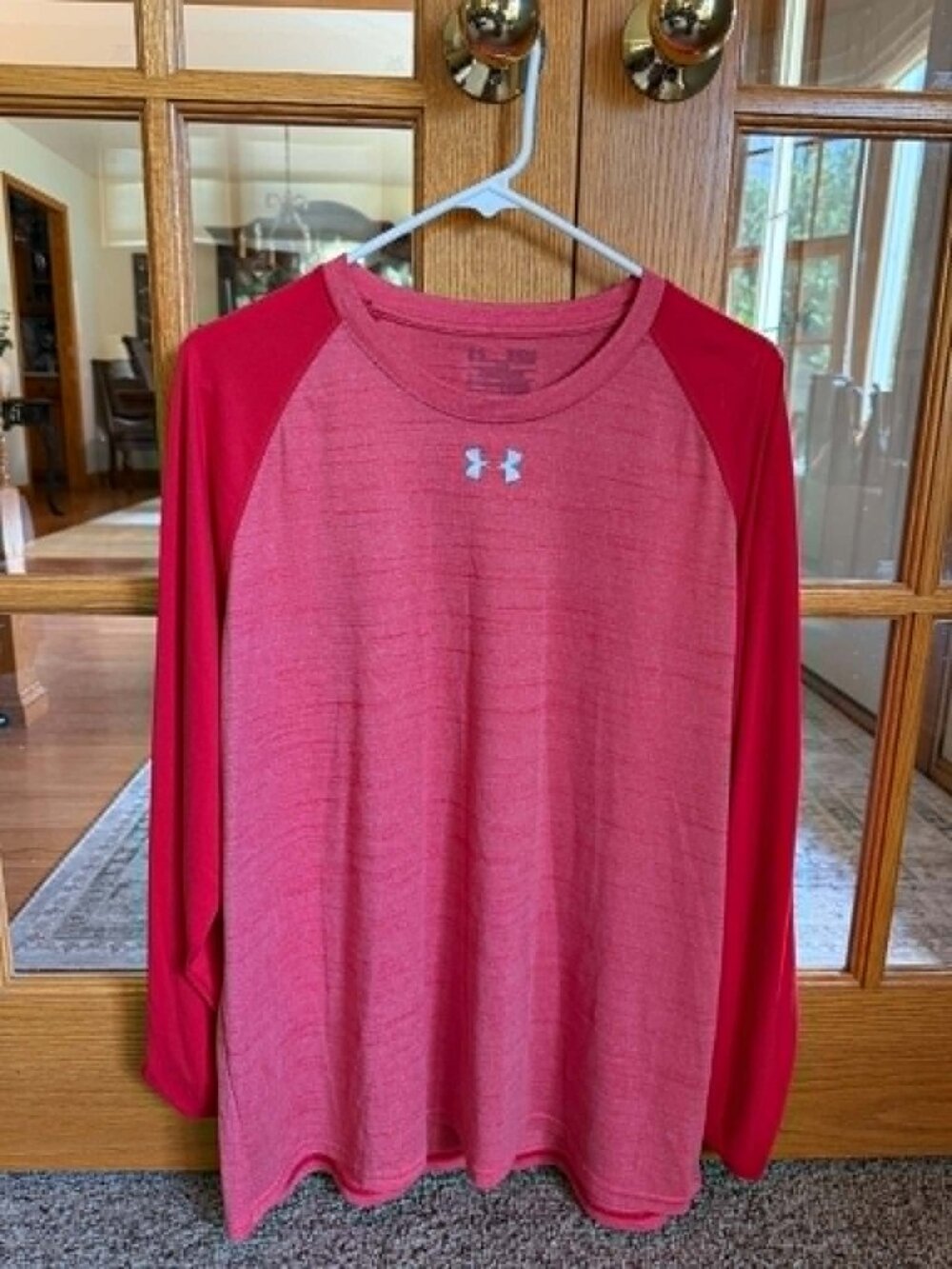 Under Armour Men's XL Red Heather Long Sleeve Performance Shirt